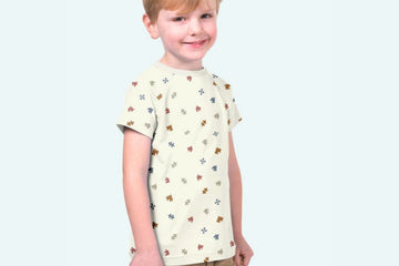 Jersey mit kleinen Puzzleteilen, ecru, 0,5 m